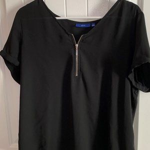 Women's  Apt. 9 Hi-Low Black Casual Blouse w/Zipper Size L